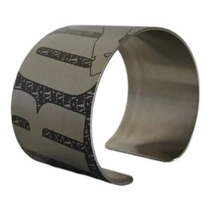 Tattooed Steel Rocky Cuff Bracelet